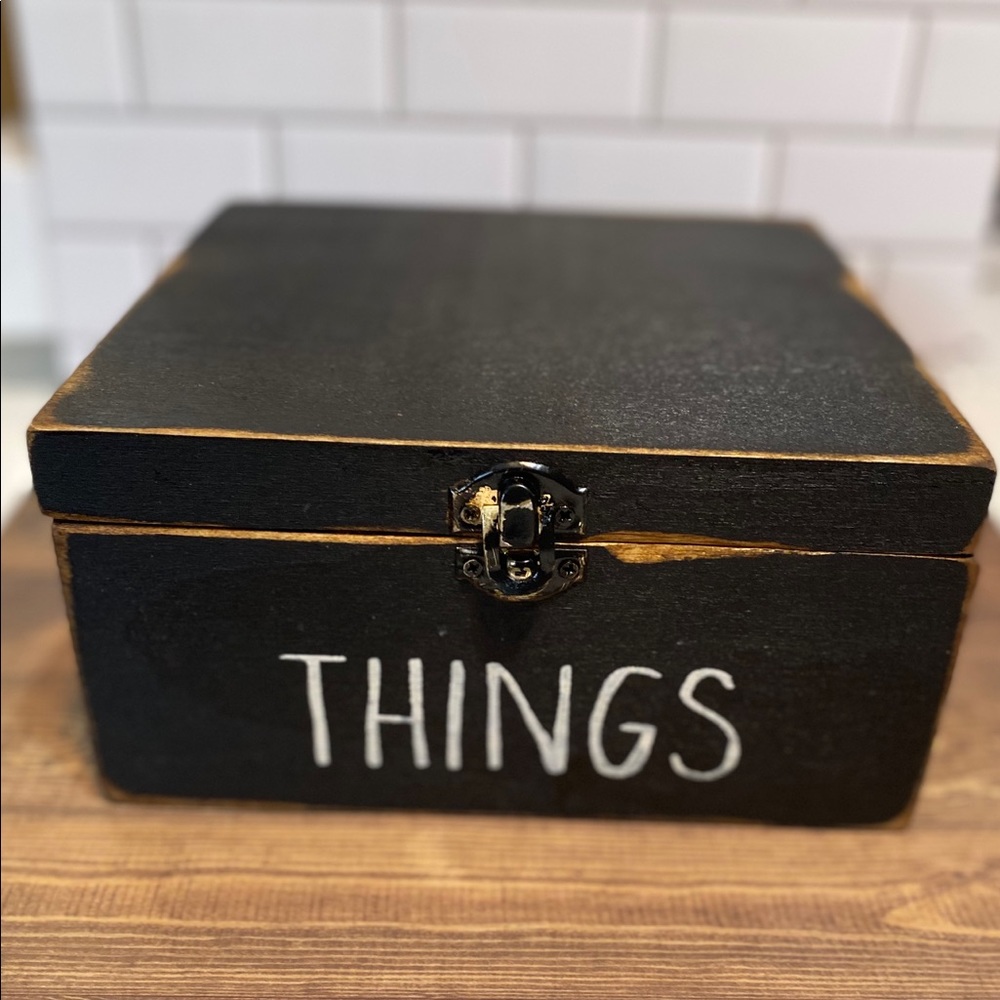 Rustic wood jewellery box keepsake box